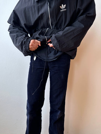 Late 1980s Adidas Black Nylon jacket