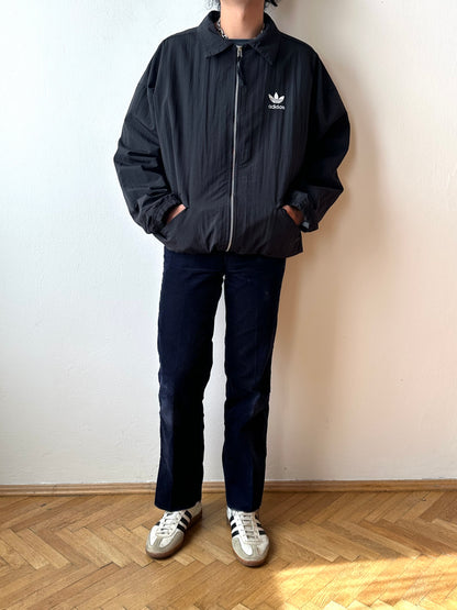 Late 1980s Adidas Black Nylon jacket