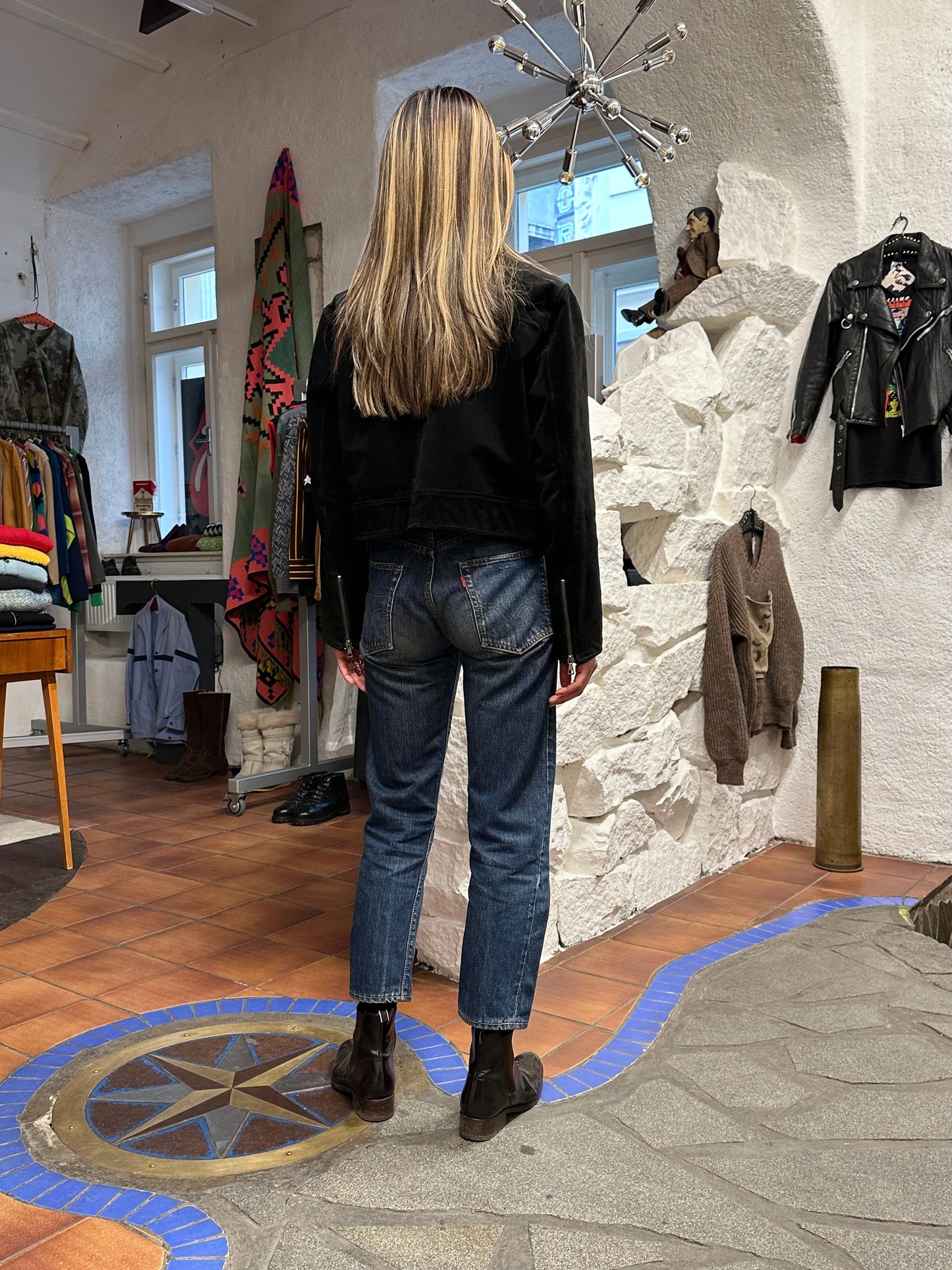 black suede leather short jacket