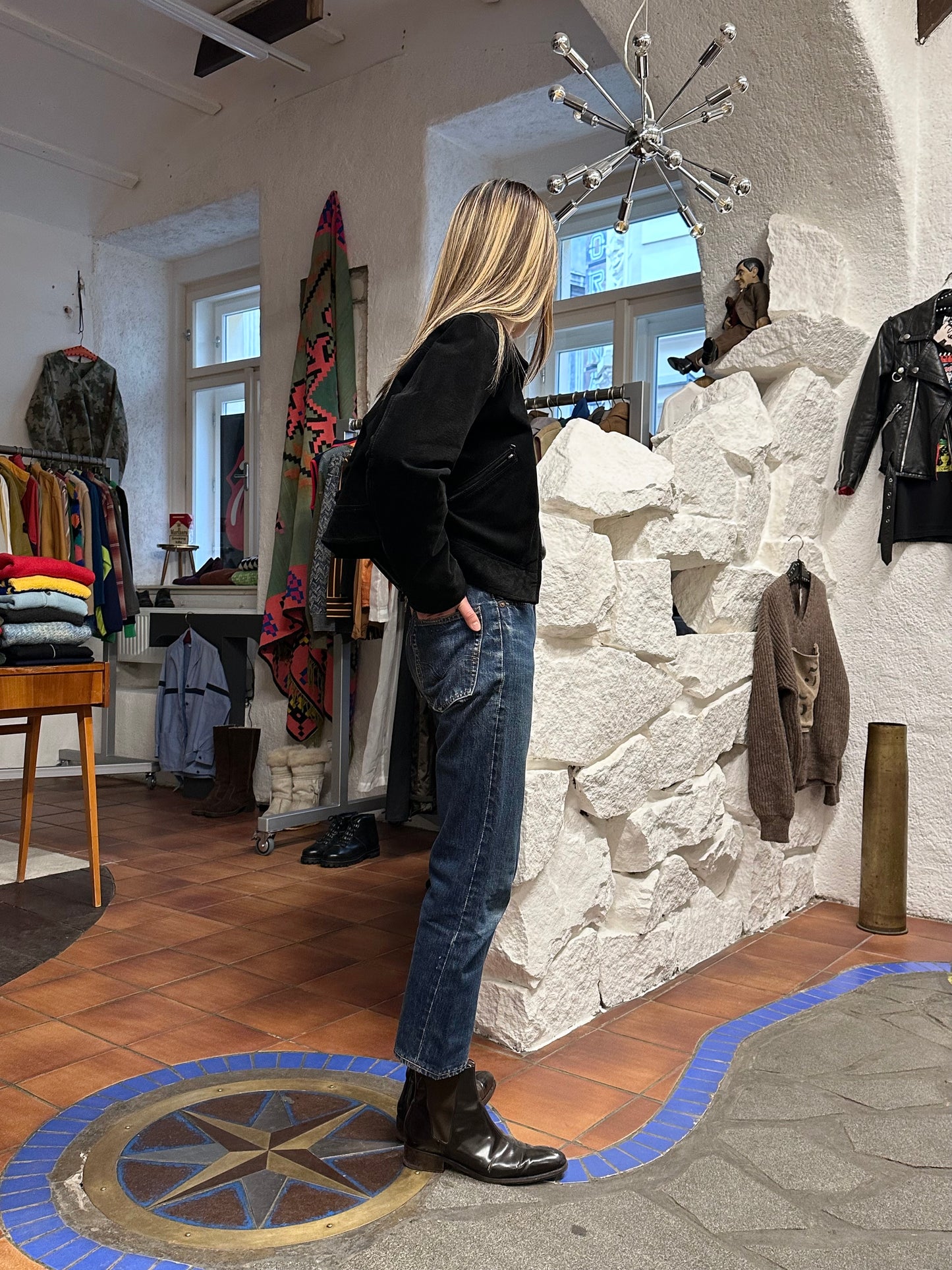 black suede leather short jacket