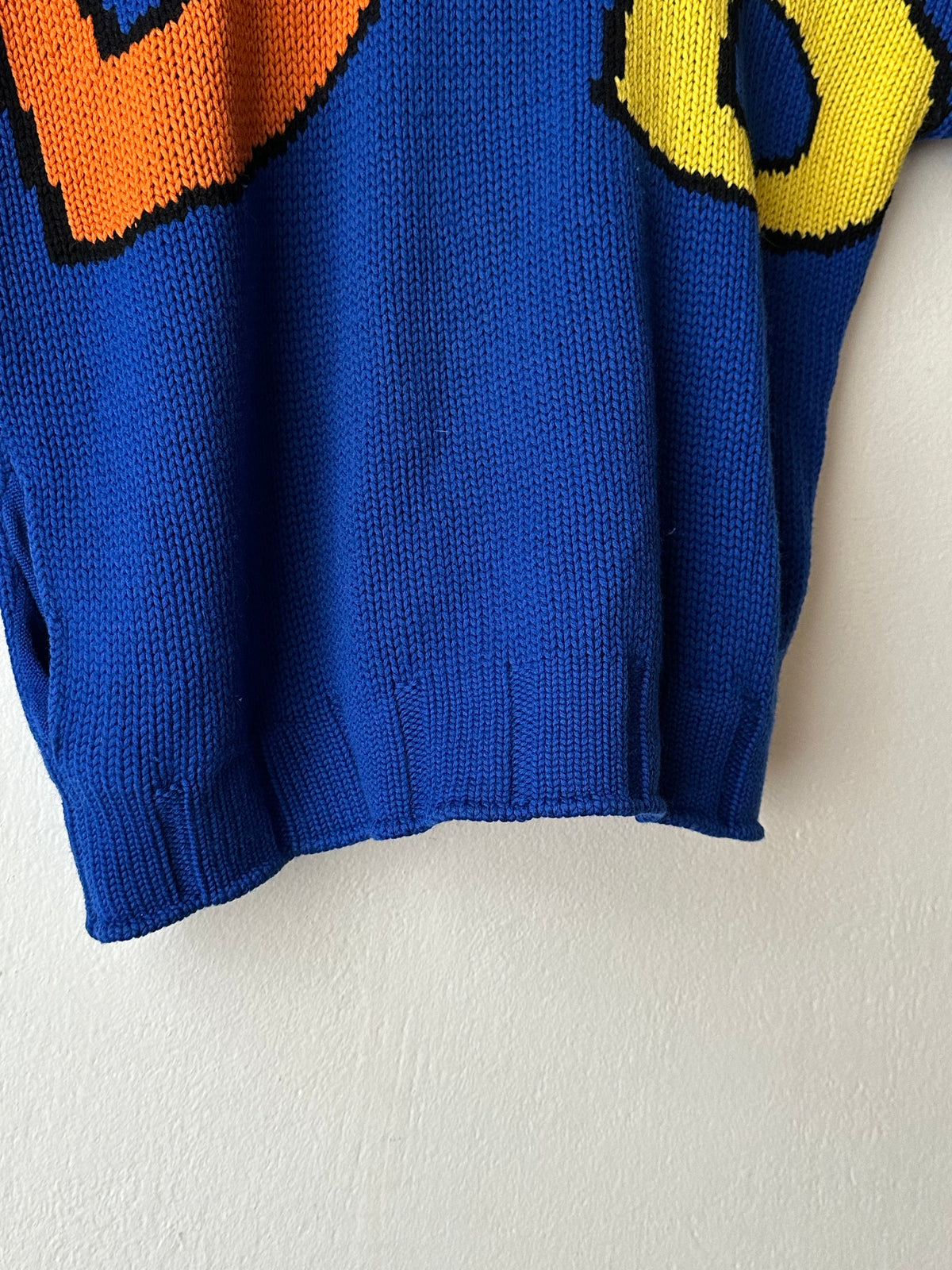 Thierry Mugler Wool Jumper BOB 80s 90s 80年代 90年代 ニット Toto Praha Vintage clothing shop Antique shop 古着屋 プラハ Showroom appointment Prague ユーロ古着 ヨーロッパ古着 古着卸 ヴィンテージ blue 青