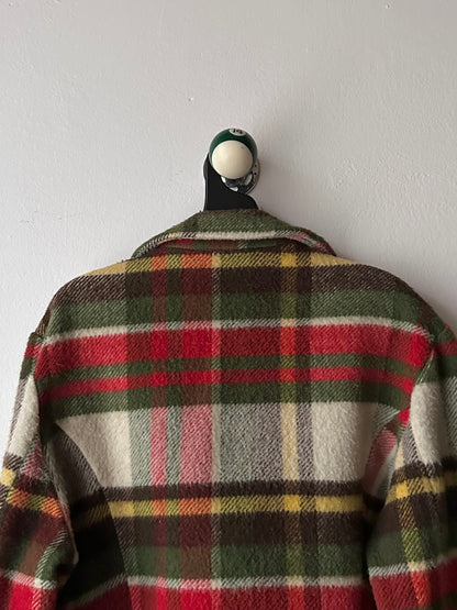 70s mohair blend plaid biker jacket