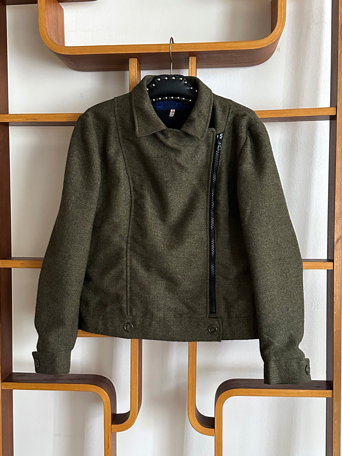 1970s Biker Jacket Wool Rare Prouvost Wool French Fabric Harker's Sports Bruxelles ブリュッセル ベルギー ライダース 70年代 フレンチ Toto Praha Vintage clothing shop Antique shop 古着屋 プラハ Showroom appointment Prague ユーロ古着 ヨーロッパ古着 古着卸 ヴィンテージ 