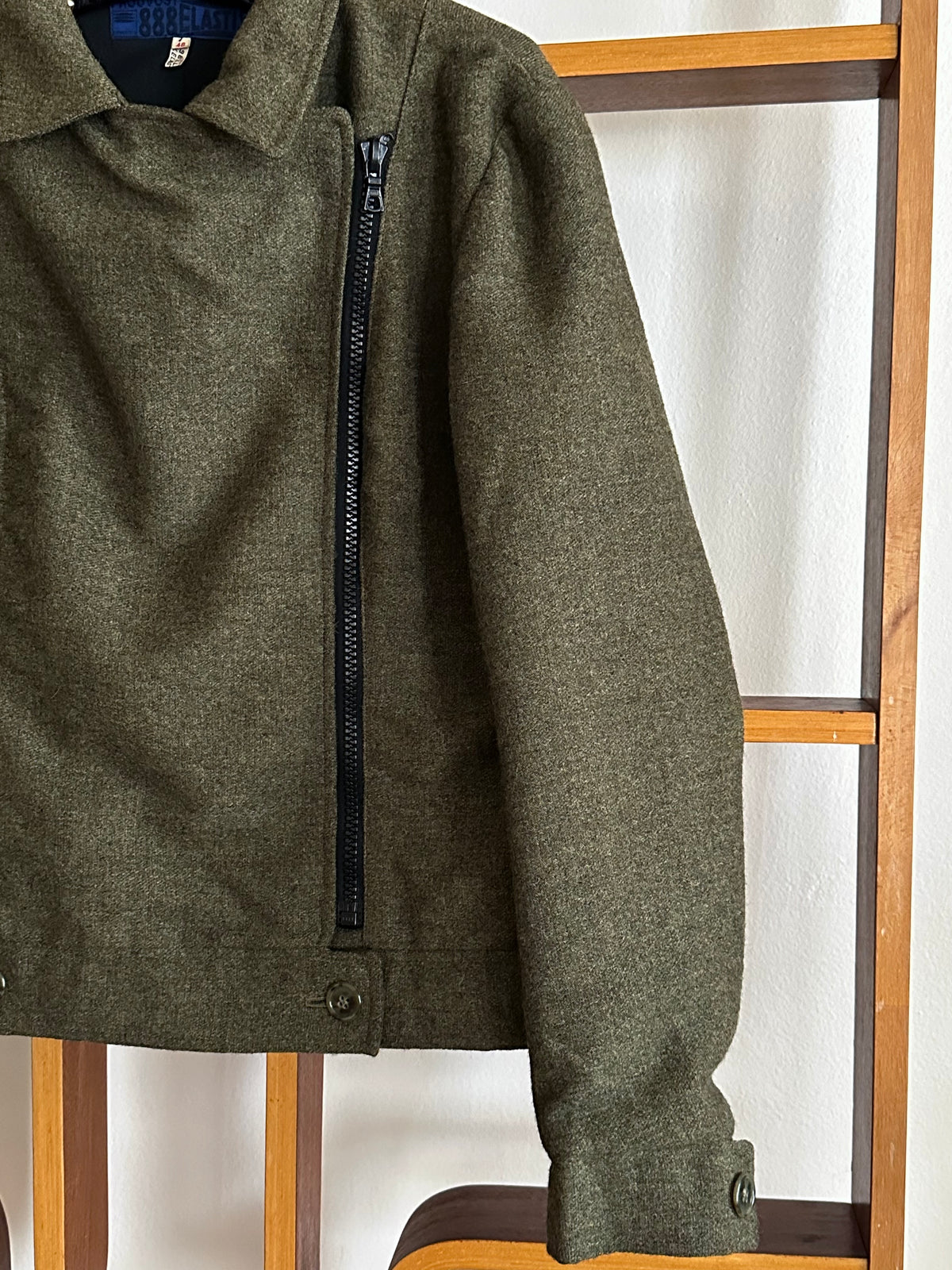 1970s Biker Jacket Wool Rare Prouvost Wool French Fabric Harker's Sports Bruxelles ブリュッセル ベルギー ライダース 70年代 フレンチ Toto Praha Vintage clothing shop Antique shop 古着屋 プラハ Showroom appointment Prague ユーロ古着 ヨーロッパ古着 古着卸 ヴィンテージ 