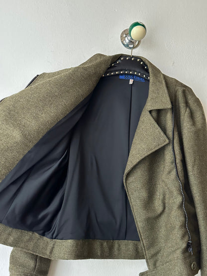 1970s Biker Jacket Wool Rare Prouvost Wool French Fabric Harker's Sports Bruxelles ブリュッセル ベルギー ライダース 70年代 フレンチ Toto Praha Vintage clothing shop Antique shop 古着屋 プラハ Showroom appointment Prague ユーロ古着 ヨーロッパ古着 古着卸 ヴィンテージ 