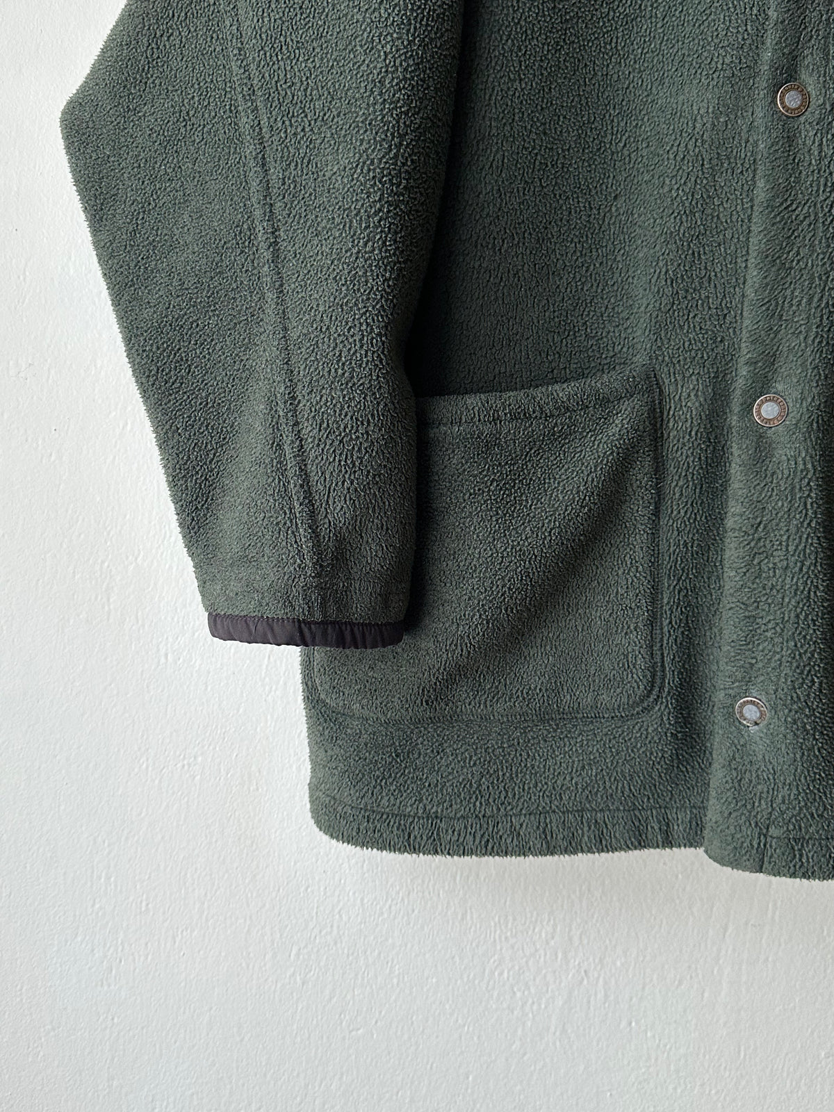 1990s Patagonia Shirring Coat 90年代 パタゴニア シャーリングコート フリース シンチラ レア ナイロン Toto Praha Vintage clothing shop Antique shop 古着屋 プラハ Showroom appointment Prague ユーロ古着 ヨーロッパ古着 古着卸 ヴィンテージ Made in USA アメリカ製 緑 Green