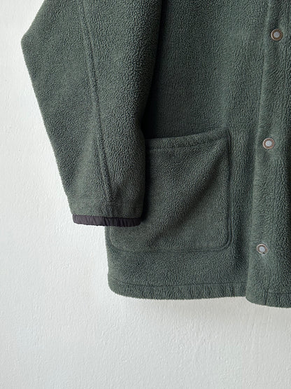 1990s Patagonia Shirring Coat 90年代 パタゴニア シャーリングコート フリース シンチラ レア ナイロン Toto Praha Vintage clothing shop Antique shop 古着屋 プラハ Showroom appointment Prague ユーロ古着 ヨーロッパ古着 古着卸 ヴィンテージ Made in USA アメリカ製 緑 Green