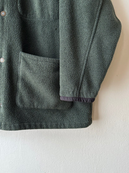 1990s Patagonia Shirring Coat 90年代 パタゴニア シャーリングコート フリース シンチラ レア ナイロン Toto Praha Vintage clothing shop Antique shop 古着屋 プラハ Showroom appointment Prague ユーロ古着 ヨーロッパ古着 古着卸 ヴィンテージ Made in USA アメリカ製 緑 Green