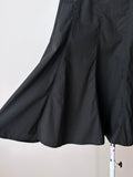 deep slit black skirt W28