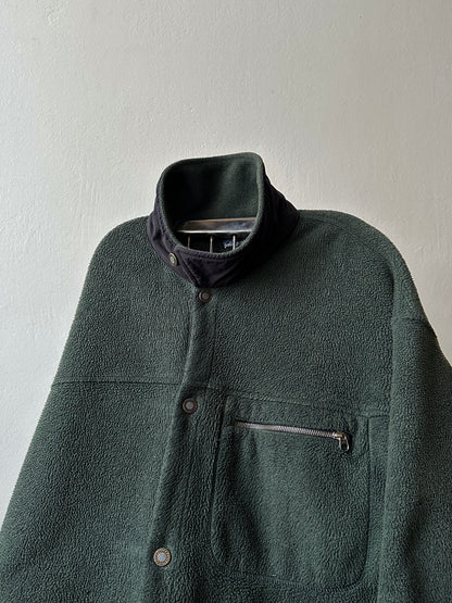 1990s Patagonia Shirring Coat 90年代 パタゴニア シャーリングコート フリース シンチラ レア ナイロン Toto Praha Vintage clothing shop Antique shop 古着屋 プラハ Showroom appointment Prague ユーロ古着 ヨーロッパ古着 古着卸 ヴィンテージ Made in USA アメリカ製 緑 Green