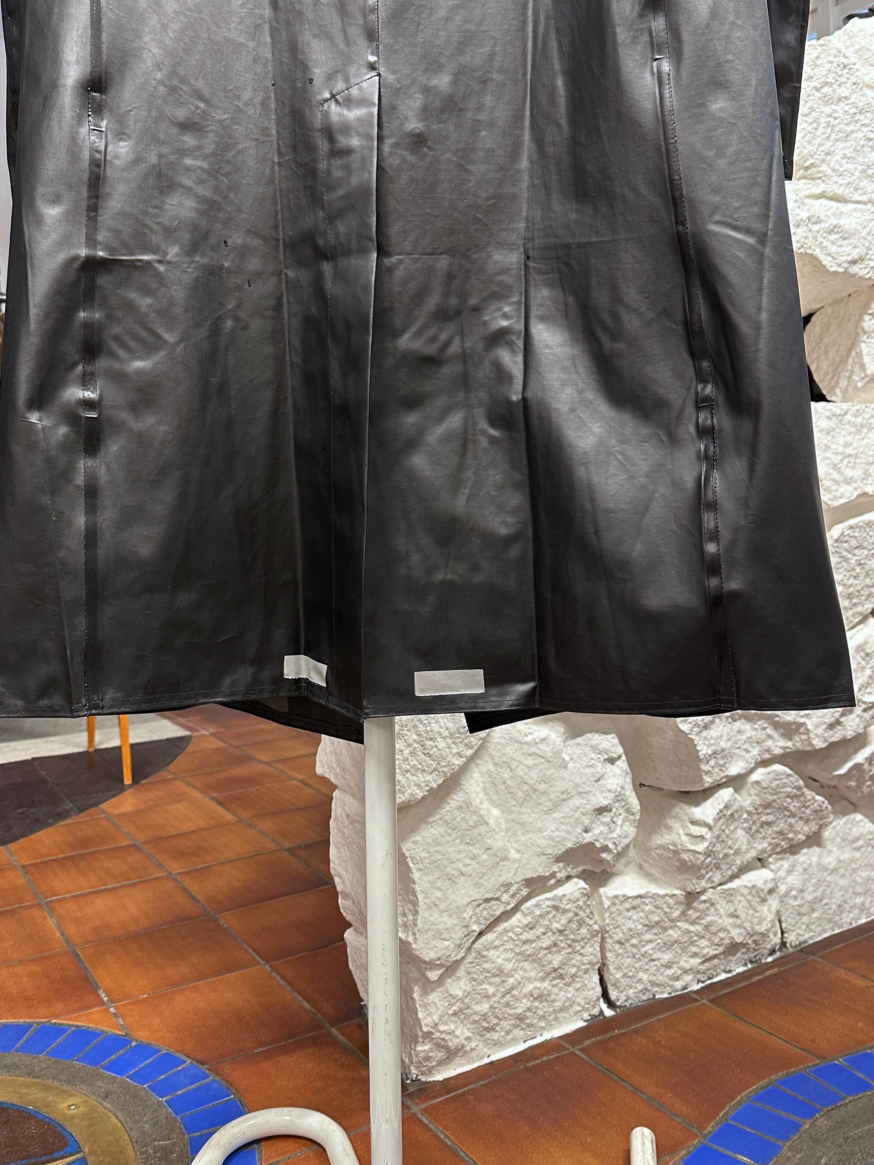 60s Swedish Army Black Rubber Raincoat – TOTO