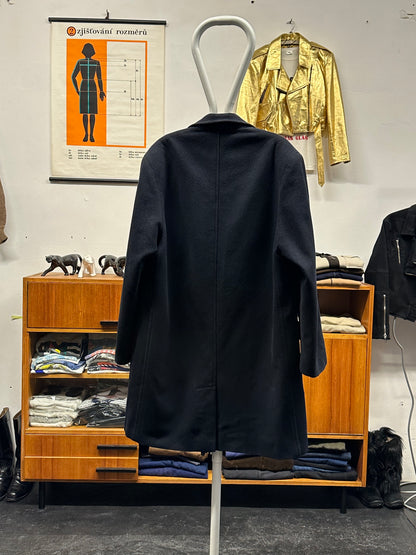 Late 1980s C.P. COMPANY Black Wool Coat