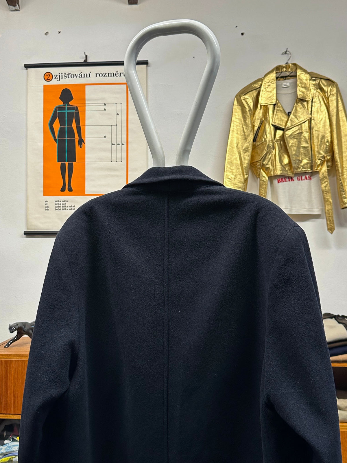 Late 1980s C.P. COMPANY Black Wool Coat