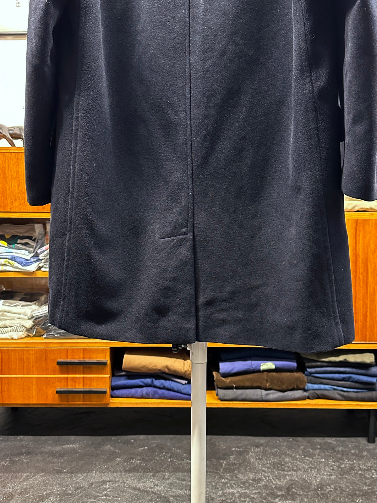 Late 1980s C.P. COMPANY Black Wool Coat