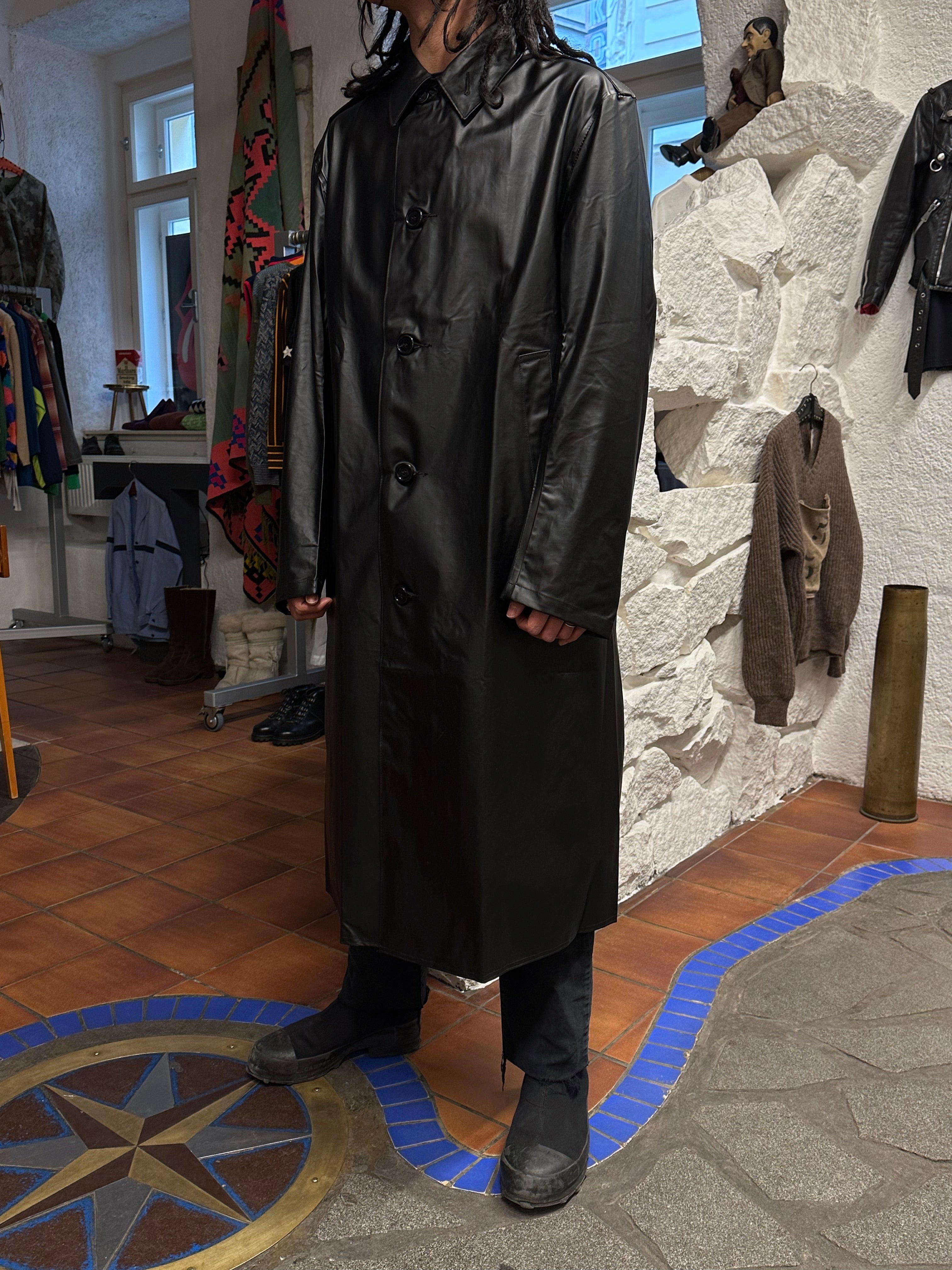 スウェーデン軍 ビンテージ ラバー レインコート　60年代 60s Swedish Army Black Rubber Raincoat – TOTO
