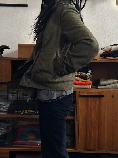 1970s Biker Jacket Wool Rare Prouvost Wool French Fabric Harker's Sports Bruxelles ブリュッセル ベルギー ライダース 70年代 フレンチ Toto Praha Vintage clothing shop Antique shop 古着屋 プラハ Showroom appointment Prague ユーロ古着 ヨーロッパ古着 古着卸 ヴィンテージ 
