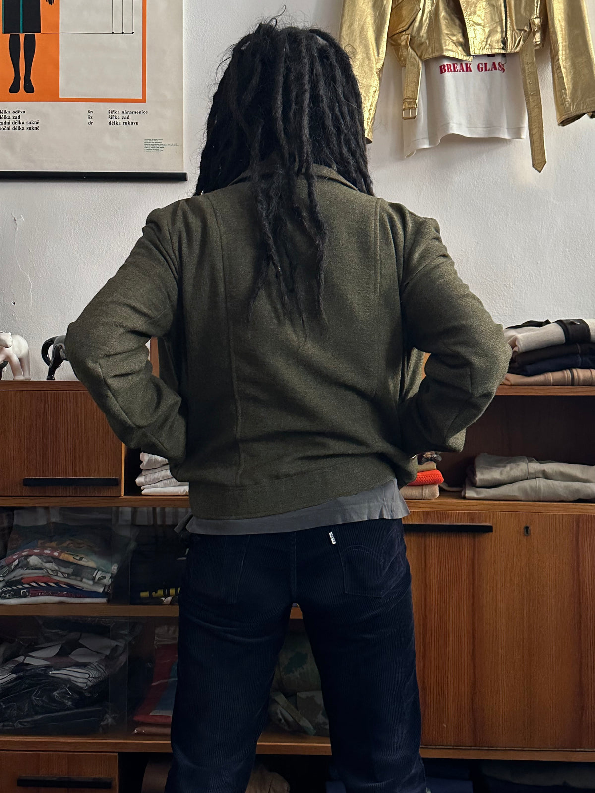 1970s Biker Jacket Wool Rare Prouvost Wool French Fabric Harker's Sports Bruxelles ブリュッセル ベルギー ライダース 70年代 フレンチ Toto Praha Vintage clothing shop Antique shop 古着屋 プラハ Showroom appointment Prague ユーロ古着 ヨーロッパ古着 古着卸 ヴィンテージ 