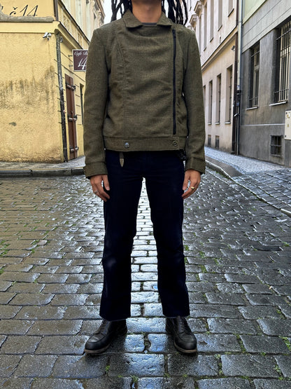 1970s Biker Jacket Wool Rare Prouvost Wool French Fabric Harker's Sports Bruxelles ブリュッセル ベルギー ライダース 70年代 フレンチ Toto Praha Vintage clothing shop Antique shop 古着屋 プラハ Showroom appointment Prague ユーロ古着 ヨーロッパ古着 古着卸 ヴィンテージ 