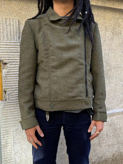 1970s Biker Jacket Wool Rare Prouvost Wool French Fabric Harker's Sports Bruxelles ブリュッセル ベルギー ライダース 70年代 フレンチ Toto Praha Vintage clothing shop Antique shop 古着屋 プラハ Showroom appointment Prague ユーロ古着 ヨーロッパ古着 古着卸 ヴィンテージ 