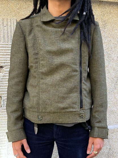 1970s Biker Jacket Wool Rare Prouvost Wool French Fabric Harker's Sports Bruxelles ブリュッセル ベルギー ライダース 70年代 フレンチ Toto Praha Vintage clothing shop Antique shop 古着屋 プラハ Showroom appointment Prague ユーロ古着 ヨーロッパ古着 古着卸 ヴィンテージ 
