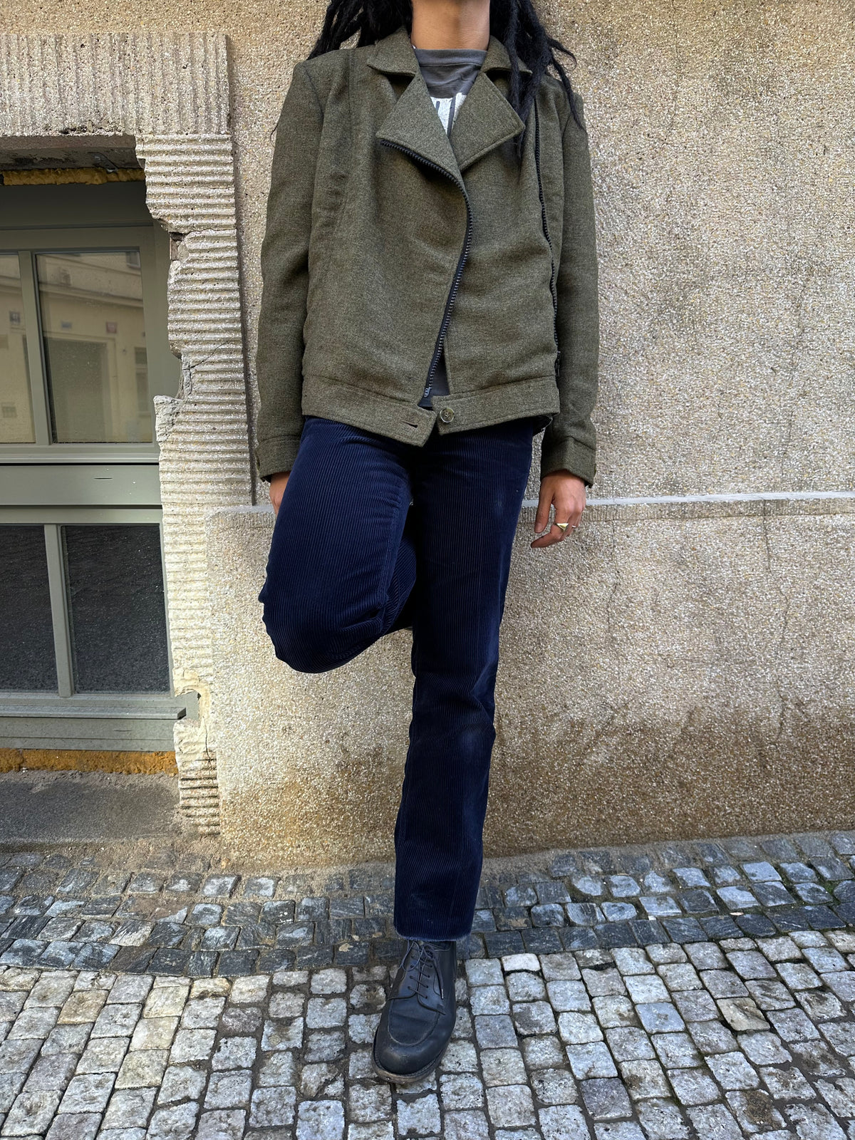 1970s Biker Jacket Wool Rare Prouvost Wool French Fabric Harker's Sports Bruxelles ブリュッセル ベルギー ライダース 70年代 フレンチ Toto Praha Vintage clothing shop Antique shop 古着屋 プラハ Showroom appointment Prague ユーロ古着 ヨーロッパ古着 古着卸 ヴィンテージ 
