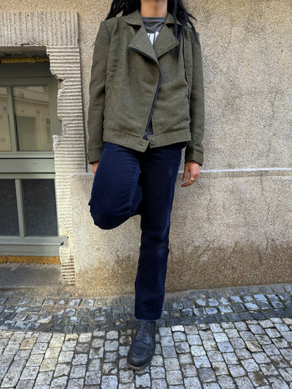 1970s Biker Jacket Wool Rare Prouvost Wool French Fabric Harker's Sports Bruxelles ブリュッセル ベルギー ライダース 70年代 フレンチ Toto Praha Vintage clothing shop Antique shop 古着屋 プラハ Showroom appointment Prague ユーロ古着 ヨーロッパ古着 古着卸 ヴィンテージ 