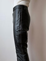 Black leather flare - w28