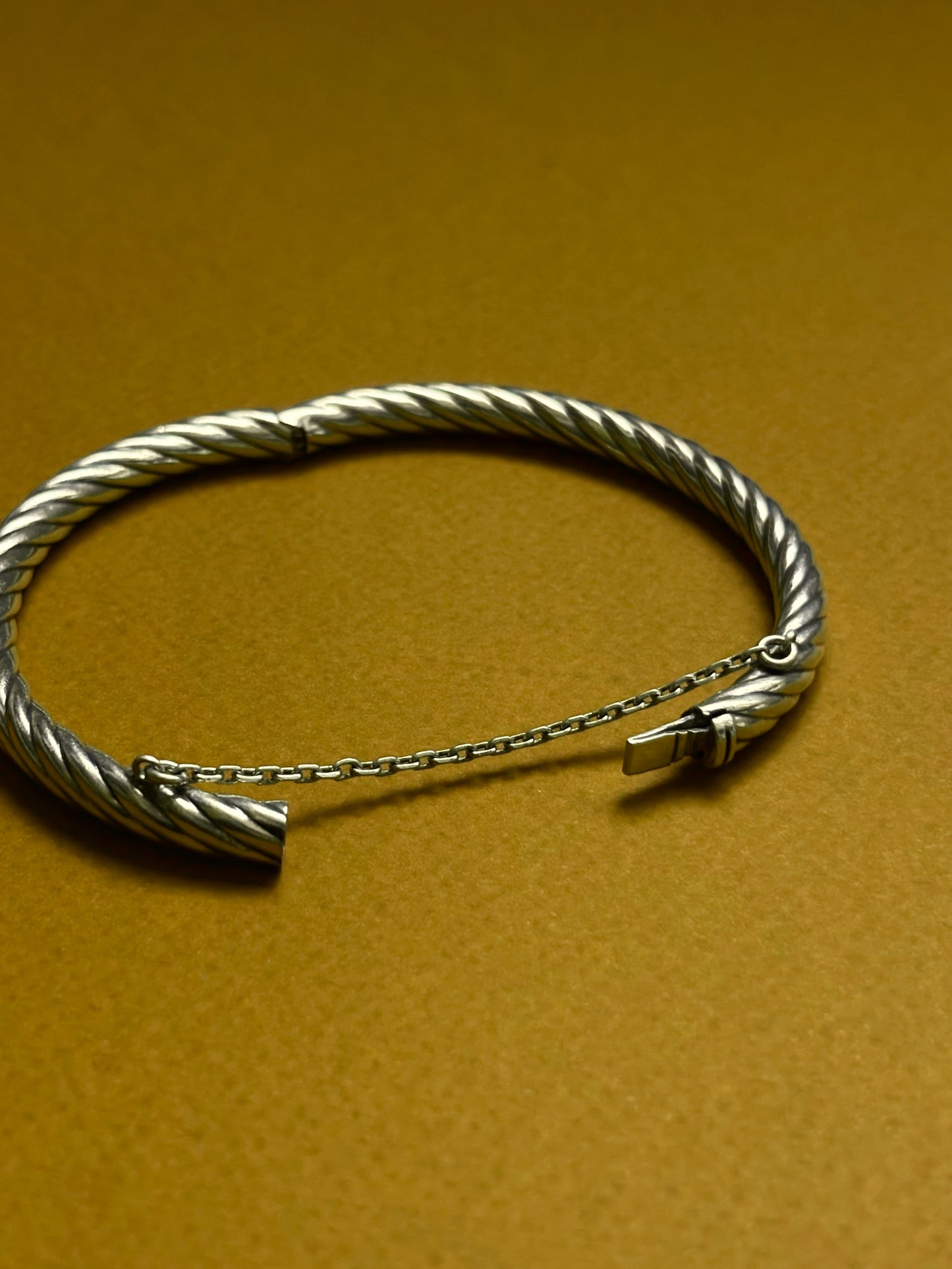 sterling silver torsion bangle