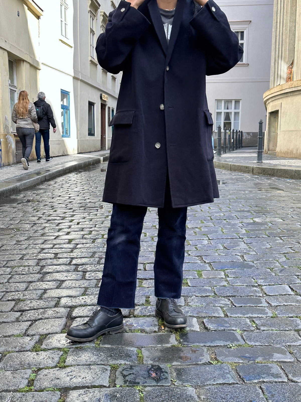 Late 1980s C.P. COMPANY Black Wool Coat