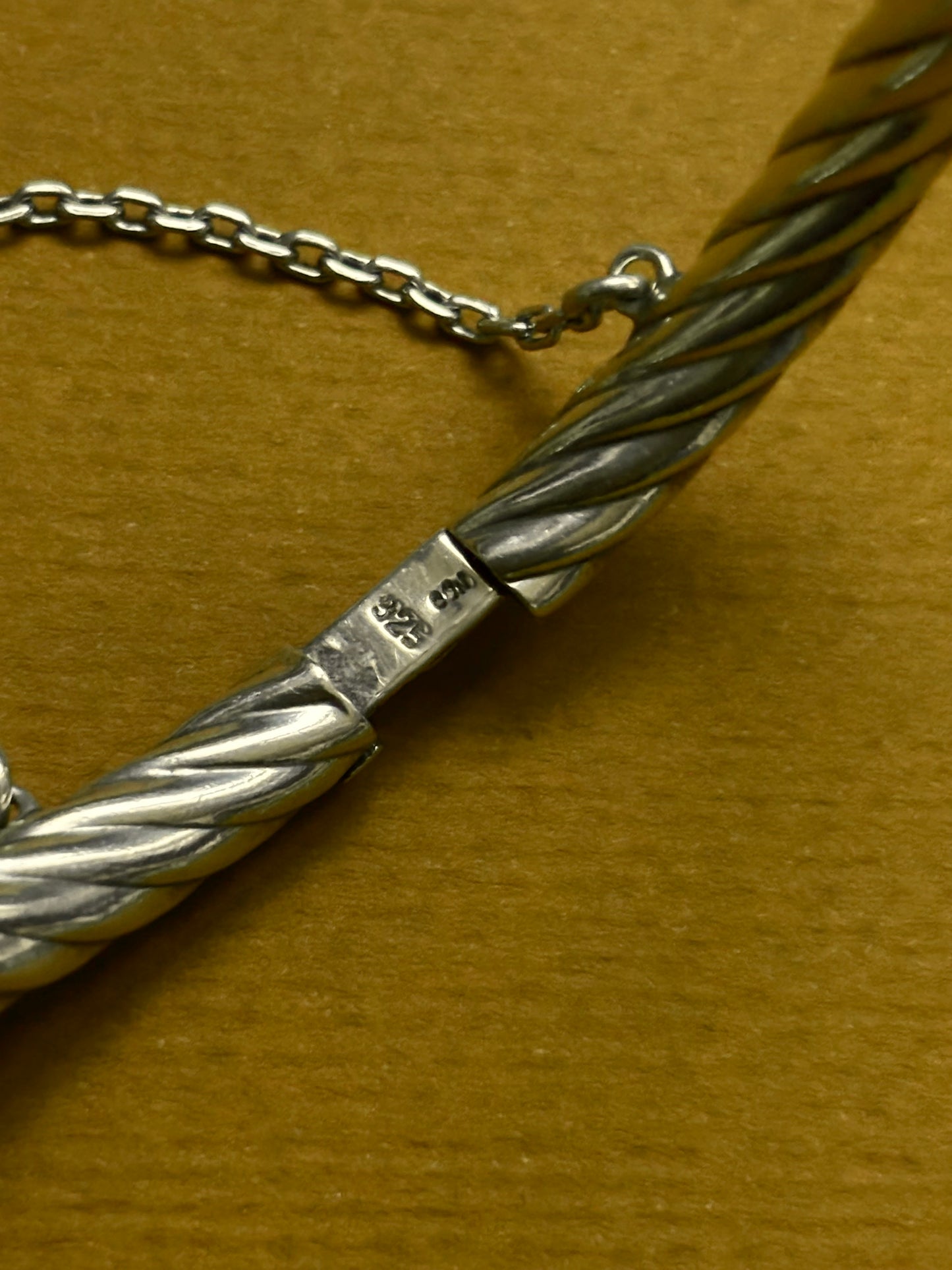 sterling silver torsion bangle