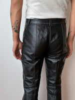 Black leather flare - w28