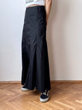 deep slit black skirt W28