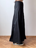 deep slit black skirt W28