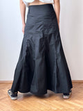 deep slit black skirt W28