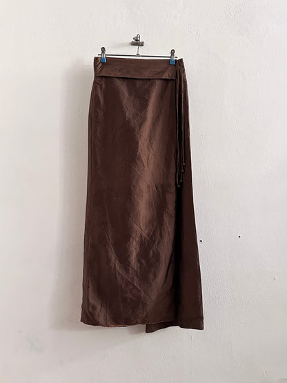 silk shantung wrapping skort