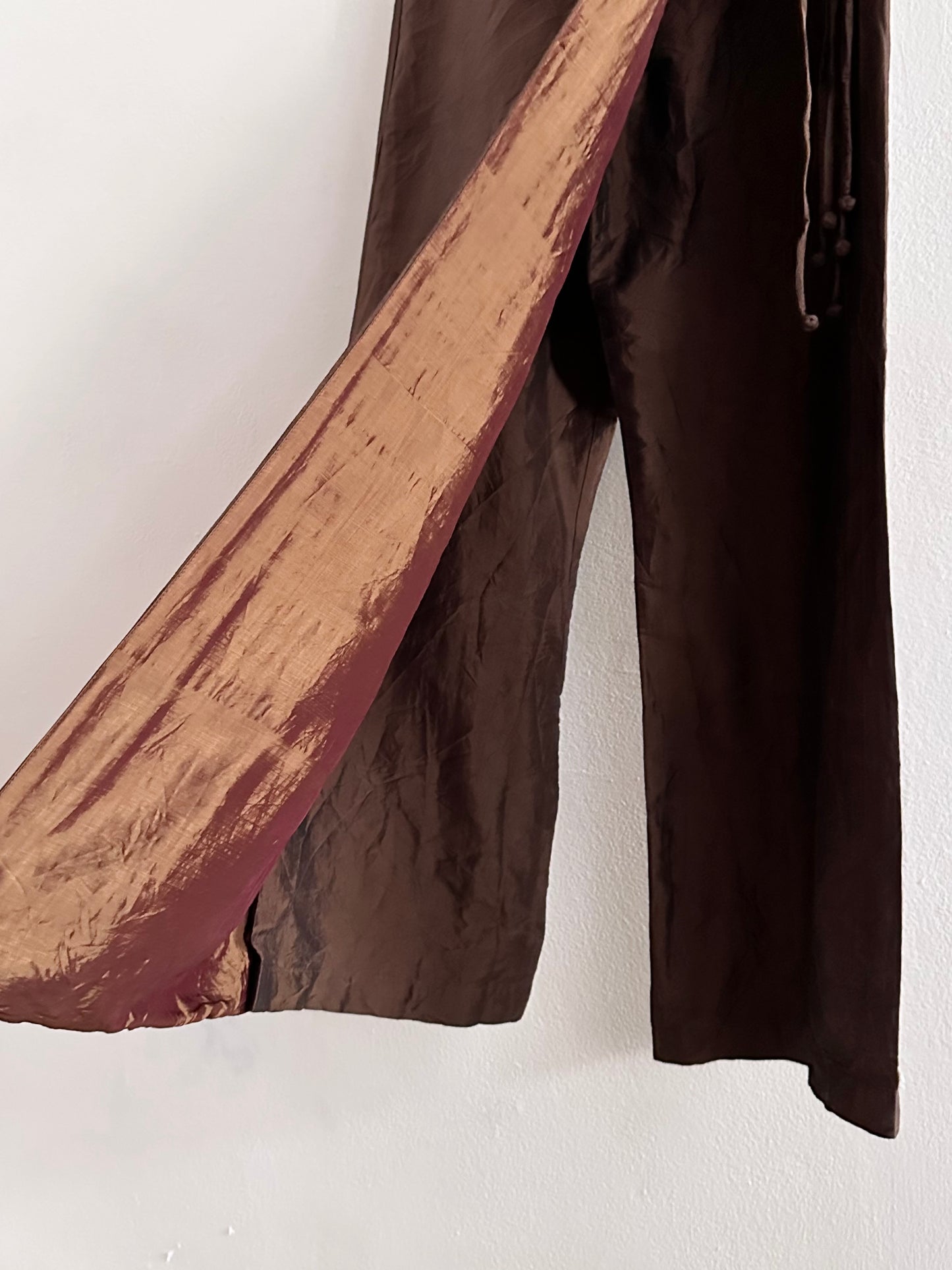 silk shantung wrapping skort