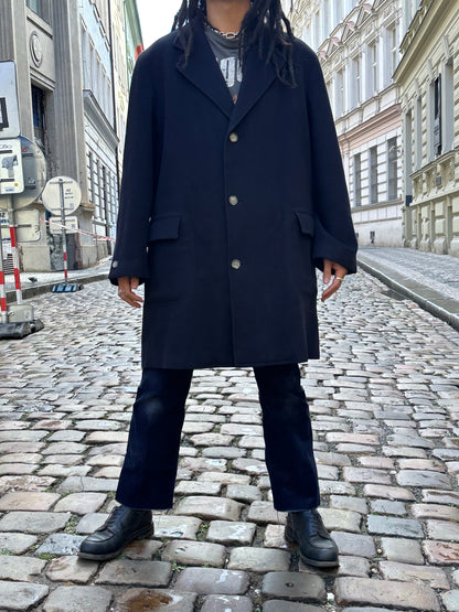 1987 Late 1980s 80s 80年代 C.P. COMPANY Black Wool Coat Massimo Osti Made in Italy Toto Praha Vintage clothing shop Antique shop 古着屋 プラハ Showroom appointment Prague ユーロ古着 ヨーロッパ古着 古着卸 ヴィンテージ