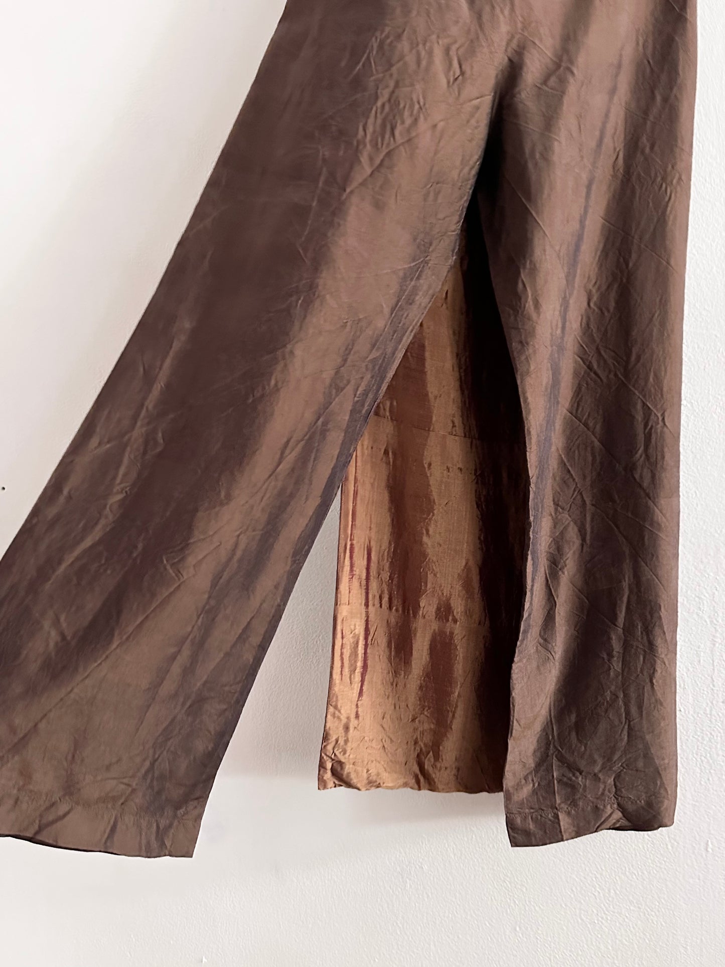 silk shantung wrapping skort