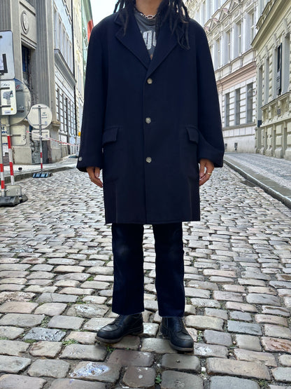 Late 1980s C.P. COMPANY Black Wool Coat