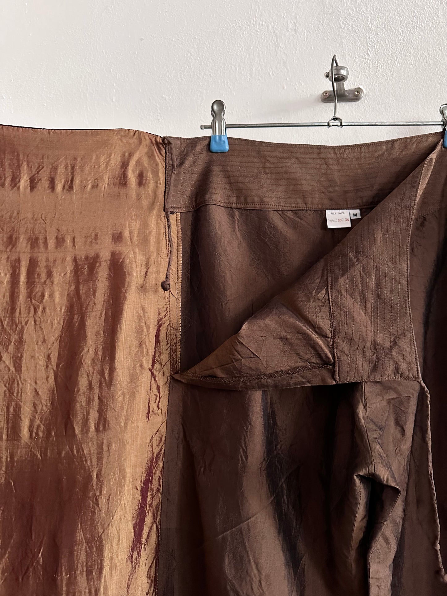 silk shantung wrapping skort