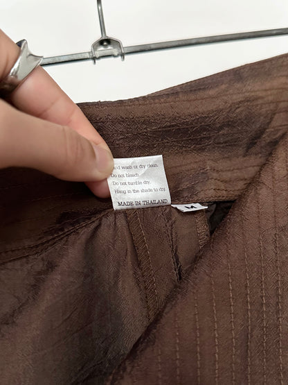 silk shantung wrapping skort