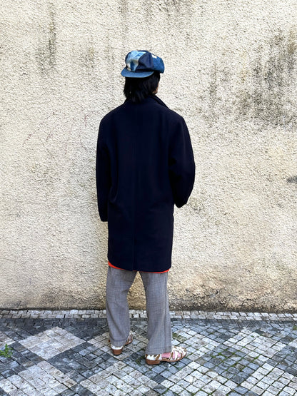 1987 Late 1980s 80s 80年代 C.P. COMPANY Black Wool Coat Massimo Osti Made in Italy Toto Praha Vintage clothing shop Antique shop 古着屋 プラハ Showroom appointment Prague ユーロ古着 ヨーロッパ古着 古着卸 ヴィンテージ