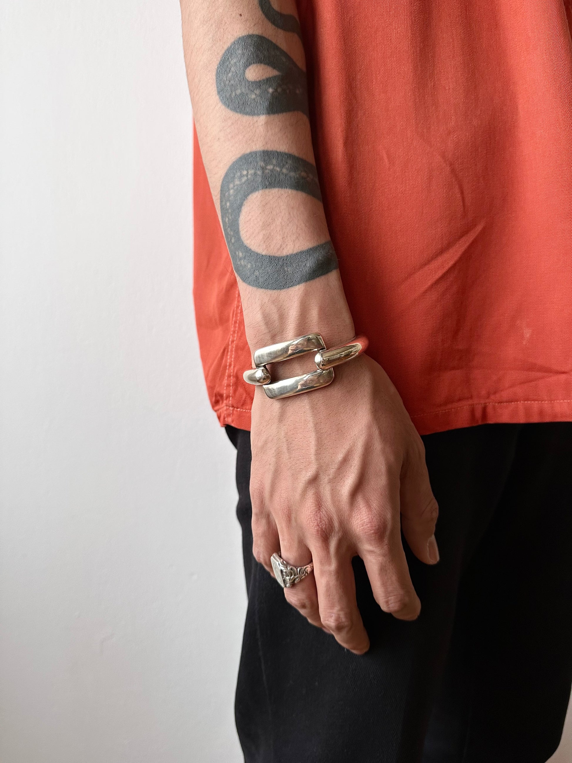 Gaetan de Percin 1970s 70s made in france bangle silver 800 crab marks stamp Poinçon