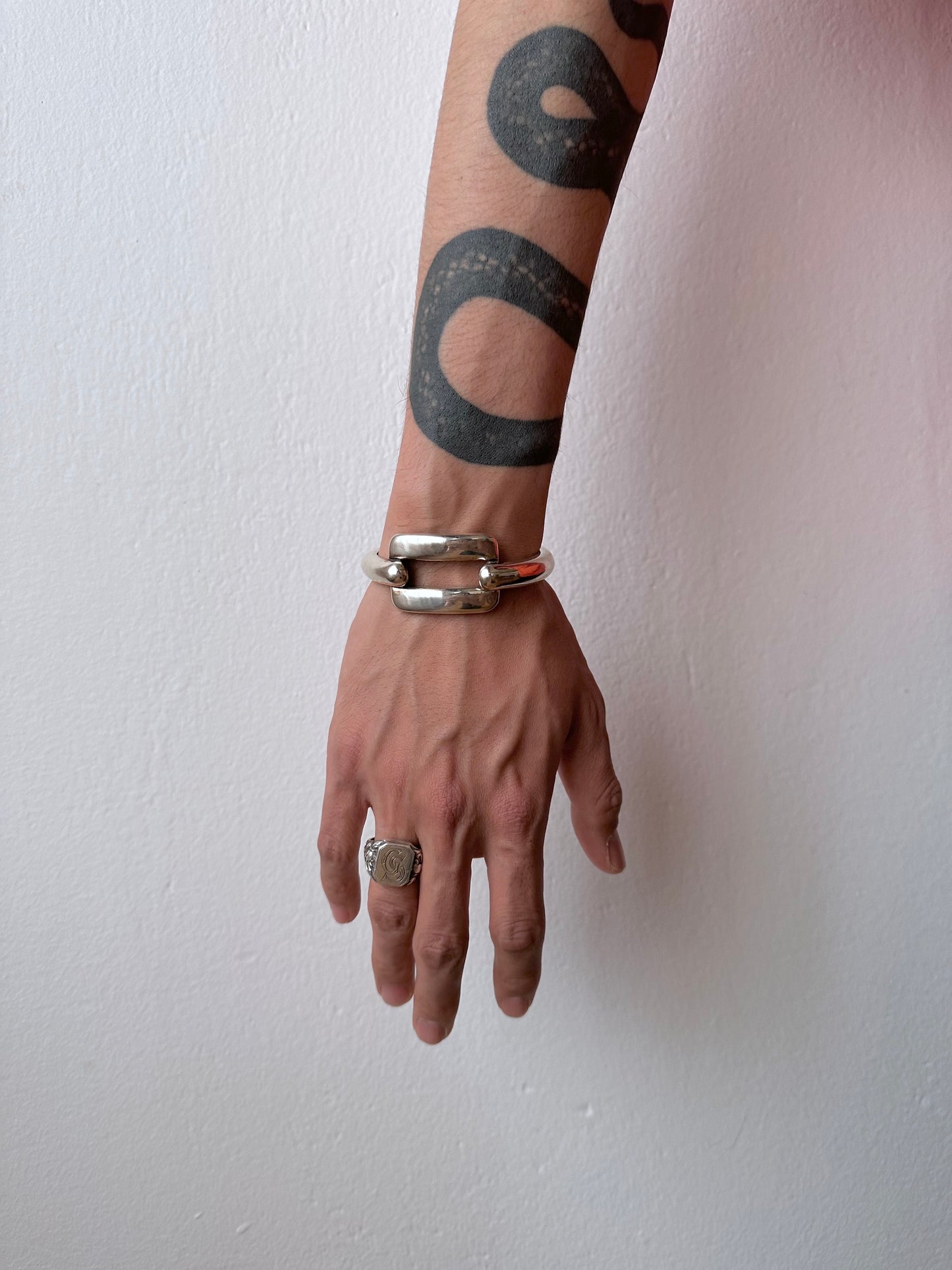 Gaetan de Percin 1970s 70s made in france bangle silver 800 crab marks stamp Poinçon