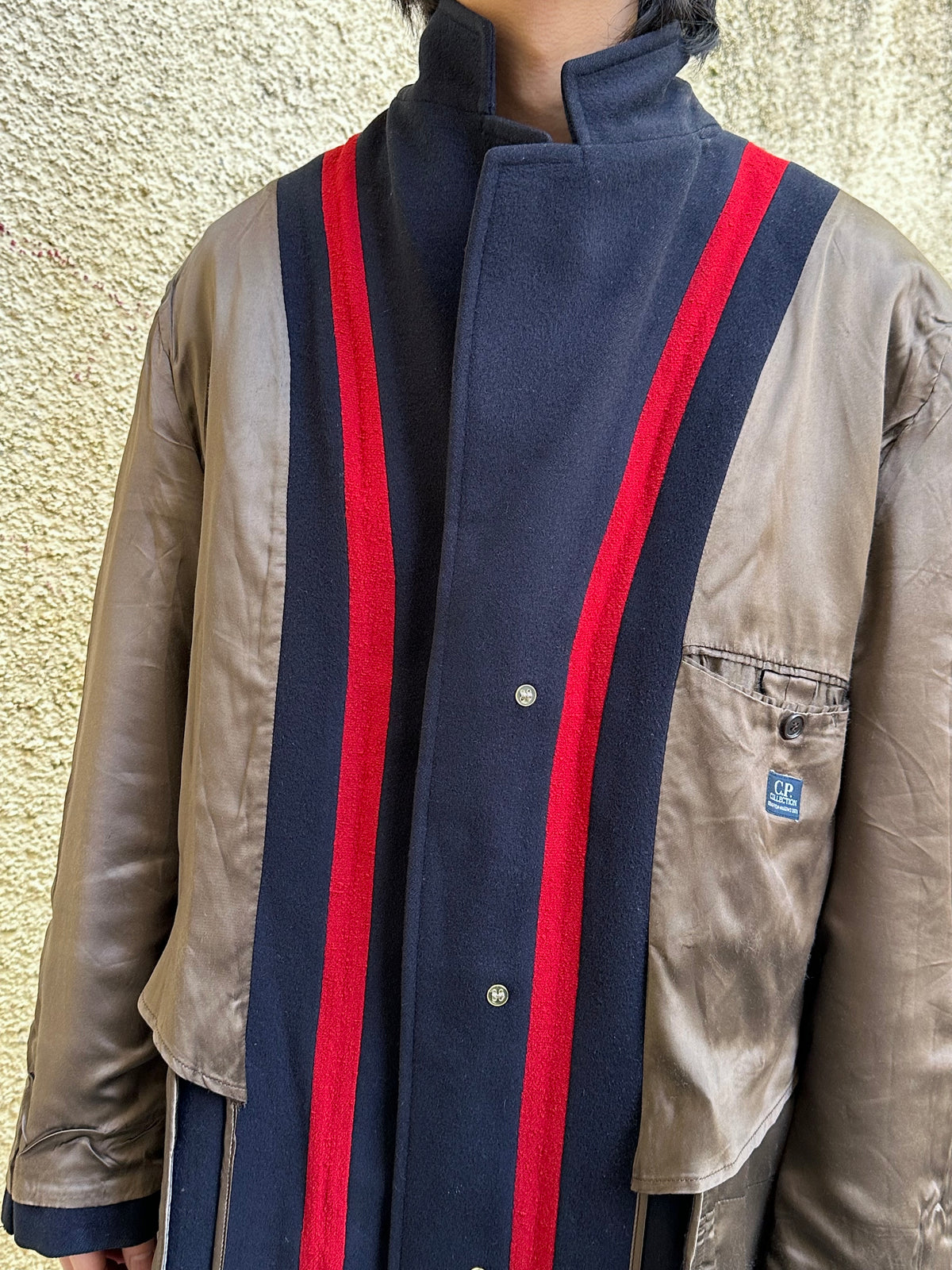 1987 Late 1980s 80s 80年代 C.P. COMPANY Black Wool Coat Massimo Osti Made in Italy Toto Praha Vintage clothing shop Antique shop 古着屋 プラハ Showroom appointment Prague ユーロ古着 ヨーロッパ古着 古着卸 ヴィンテージ