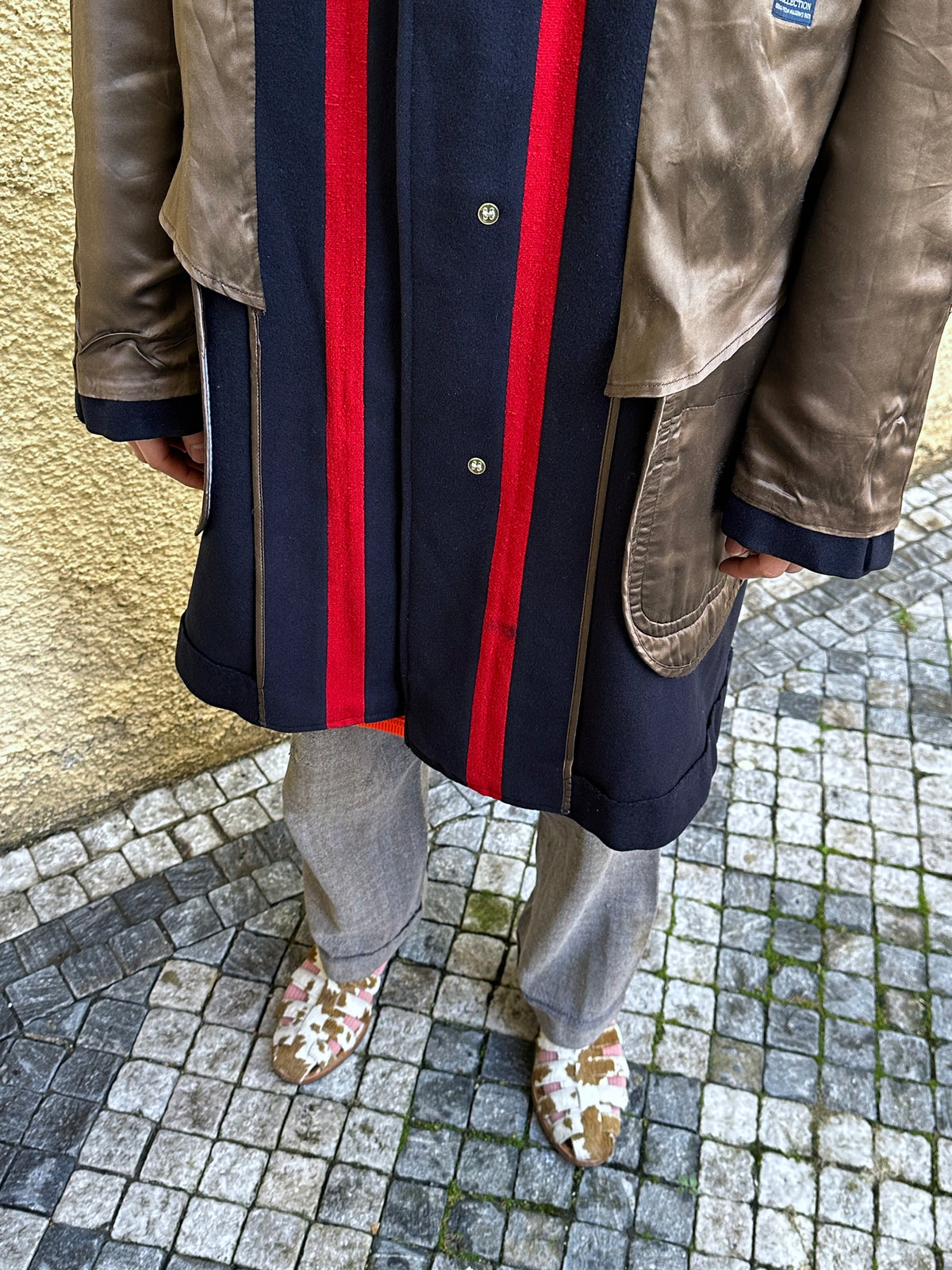 1987 Late 1980s 80s 80年代 C.P. COMPANY Black Wool Coat Massimo Osti Made in Italy Toto Praha Vintage clothing shop Antique shop 古着屋 プラハ Showroom appointment Prague ユーロ古着 ヨーロッパ古着 古着卸 ヴィンテージ