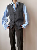 90s J.CREW wool vest gray