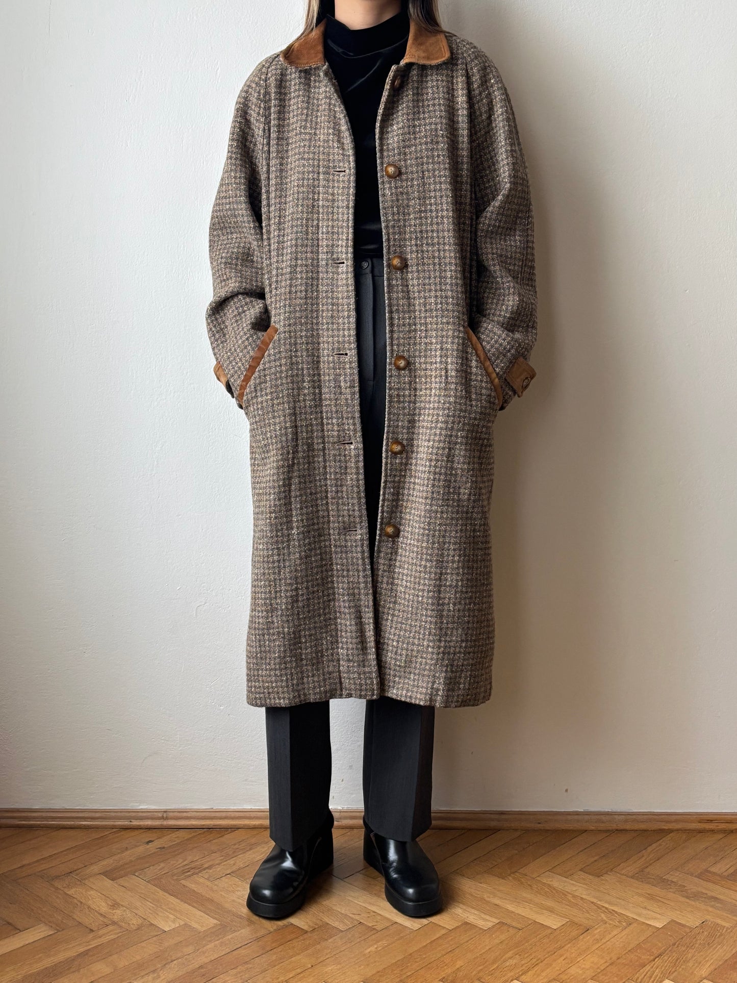 L.L.Bean tweed wool coat with made in USA