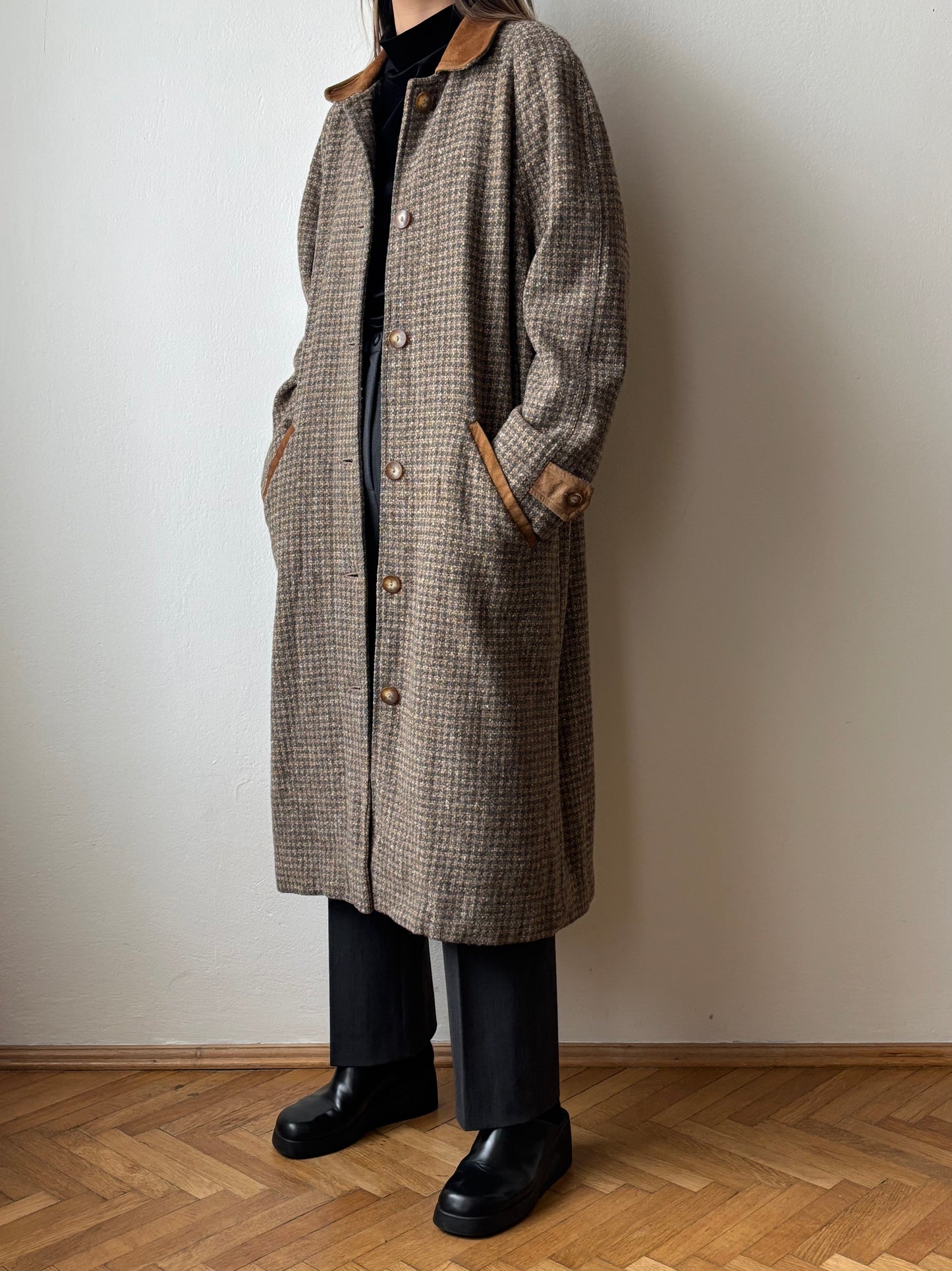 L.L.Bean tweed wool coat with made in USA