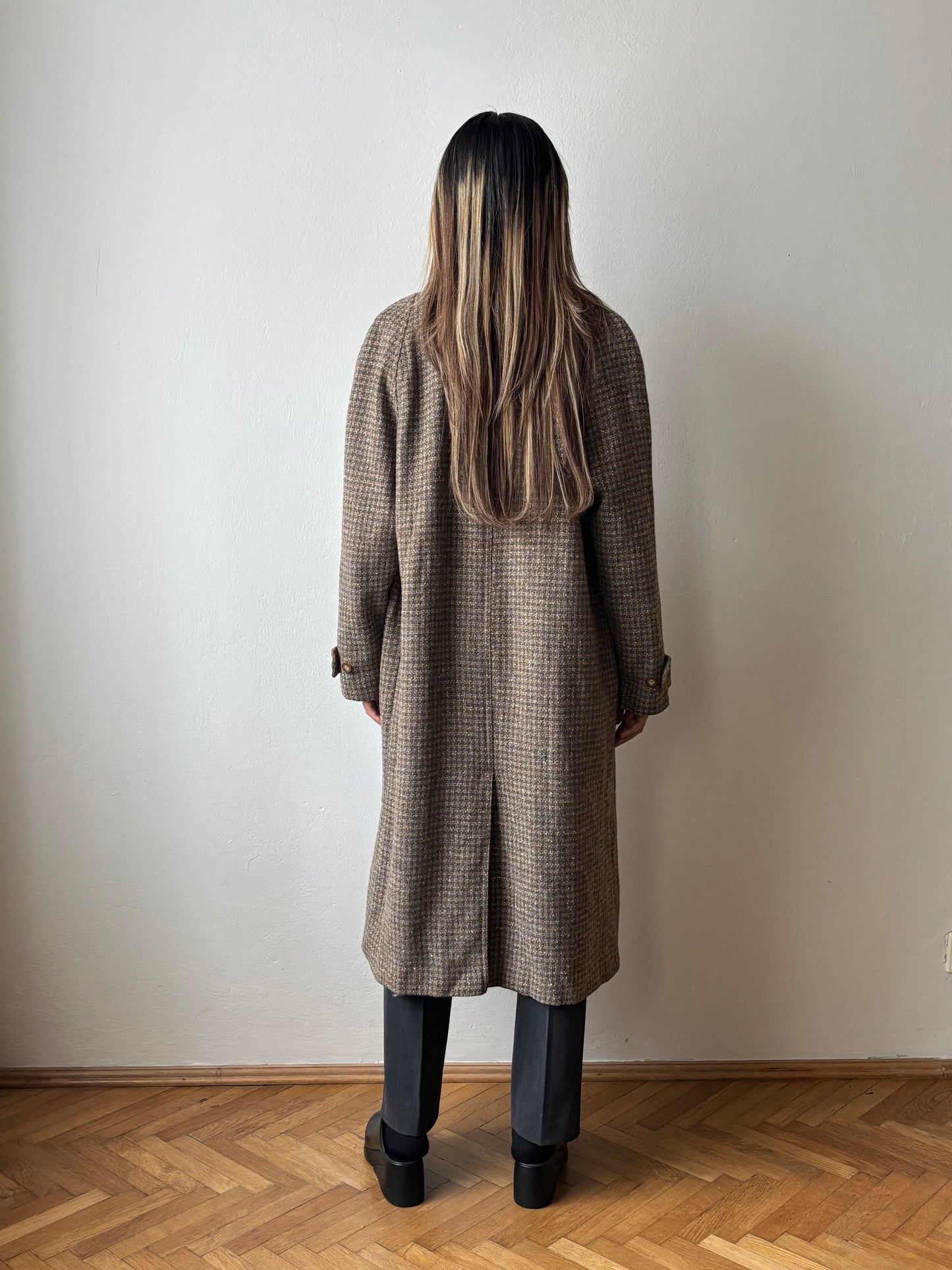 L.L.Bean tweed wool coat with made in USA